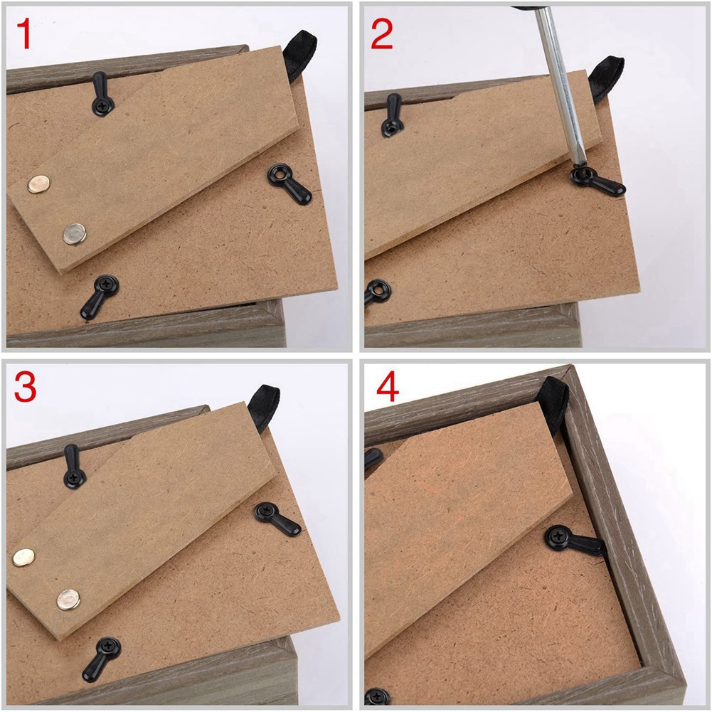 Bamboo Photo Frame - ABYN-사진 프레임 회전 버튼 패스너 세트