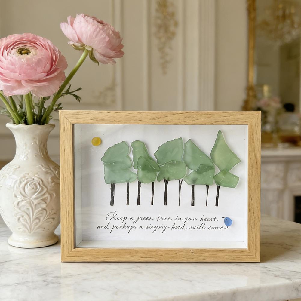 Bamboo Photo Frame - 데스크탑 사진 액자 수제 바다 유리