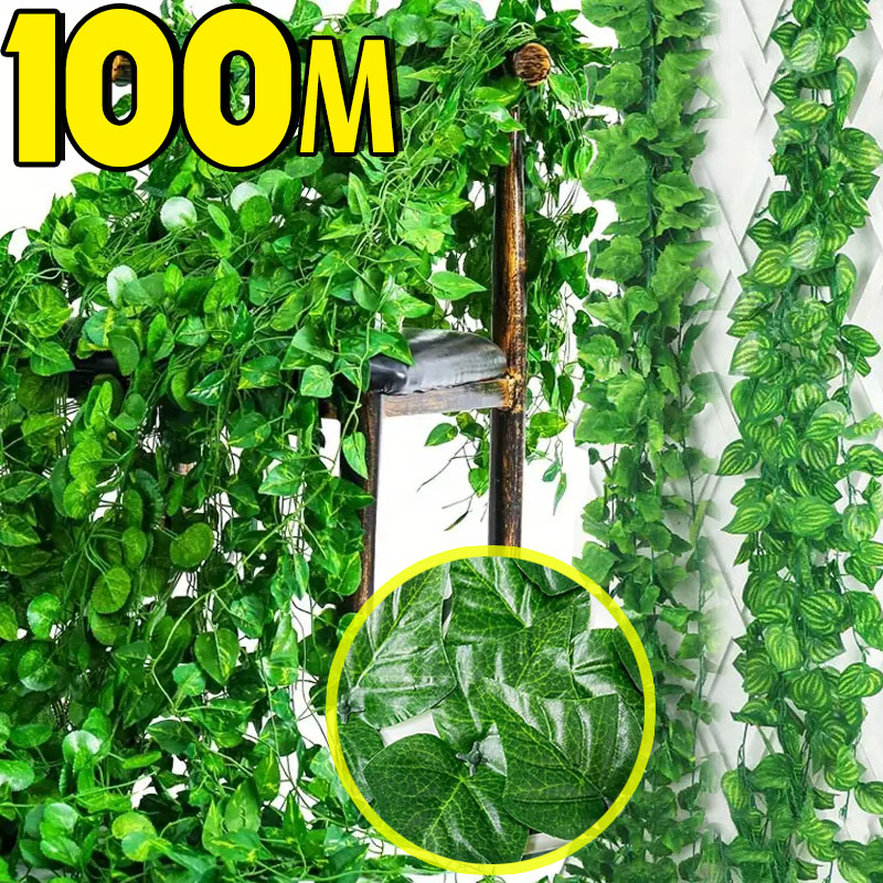 Rattan Plant Basket - 100/2M 인공 녹색 아이비 포도 나무