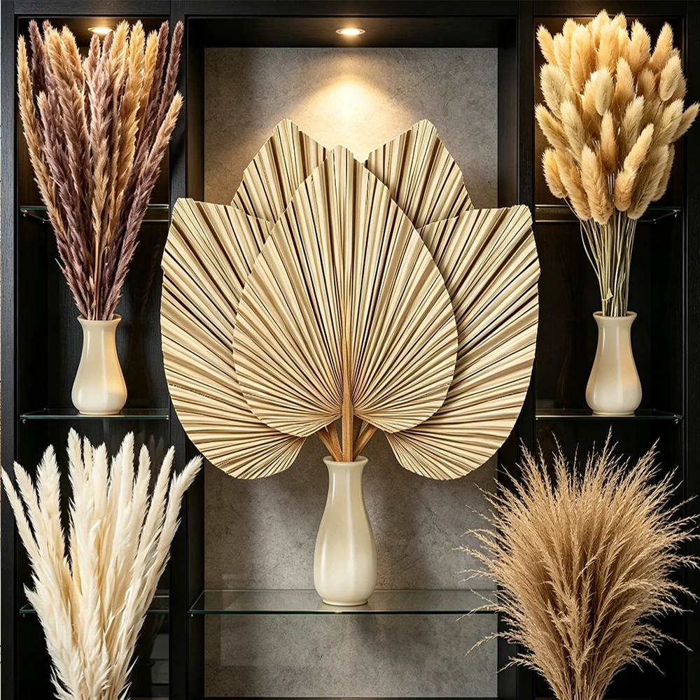 Pampas Grass Decor - 105개들이 대용량 건조 팜파스 그라스 세트,