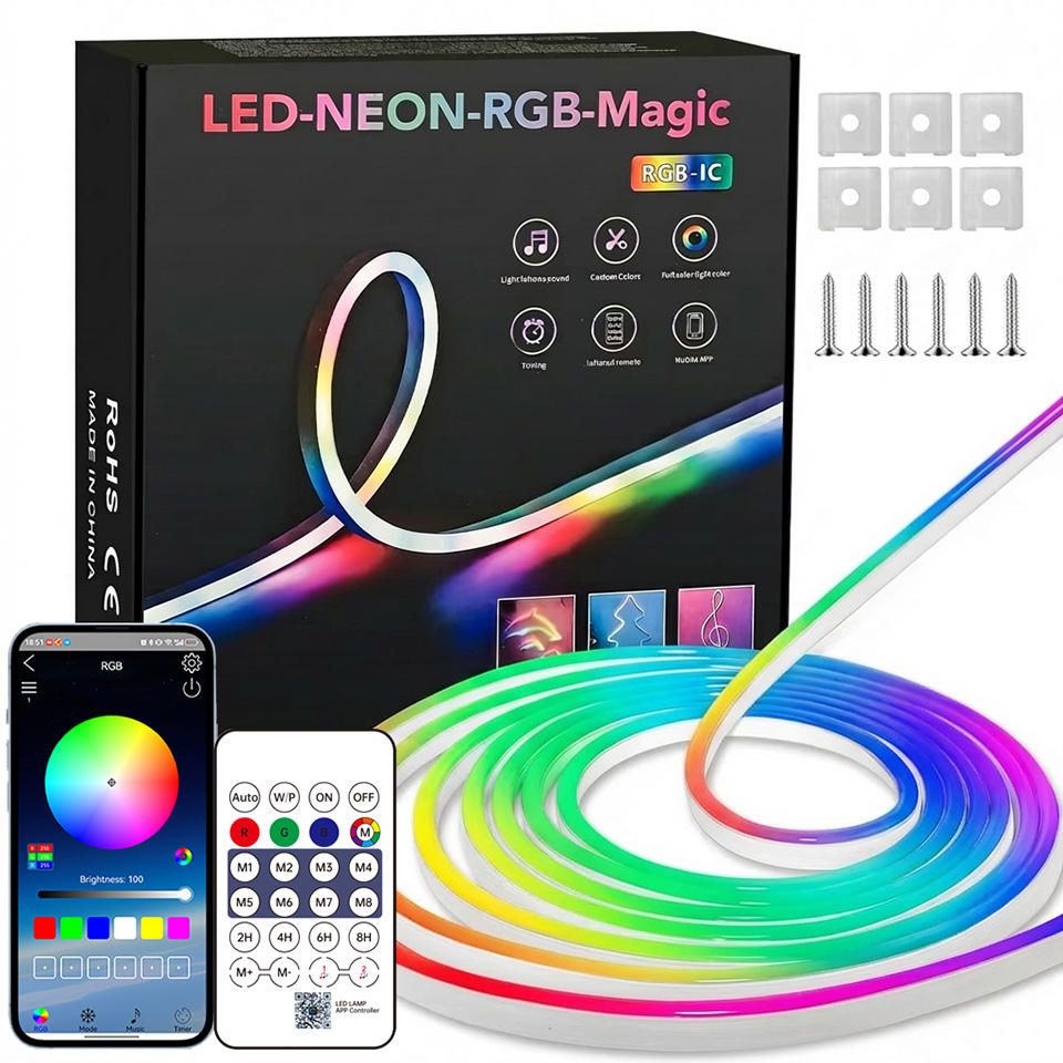 블루투스 RGB 네온 LED 스트립 1-10m DC5V - Home Decor Free App 리뷰 및 가격