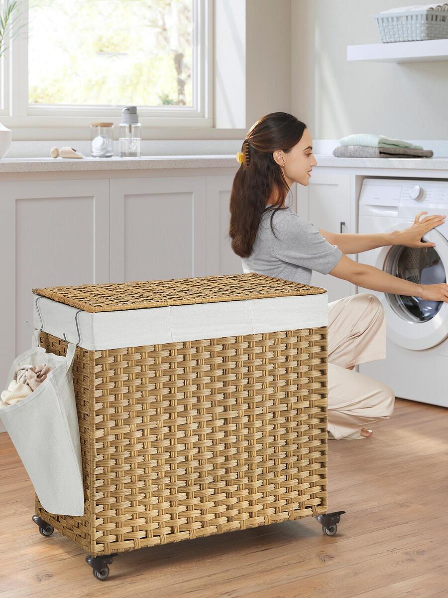 뚜껑이 있는 세탁물 바구니, 42.3갤런(160L),  - Rattan Plant Basket 리뷰 및 가격