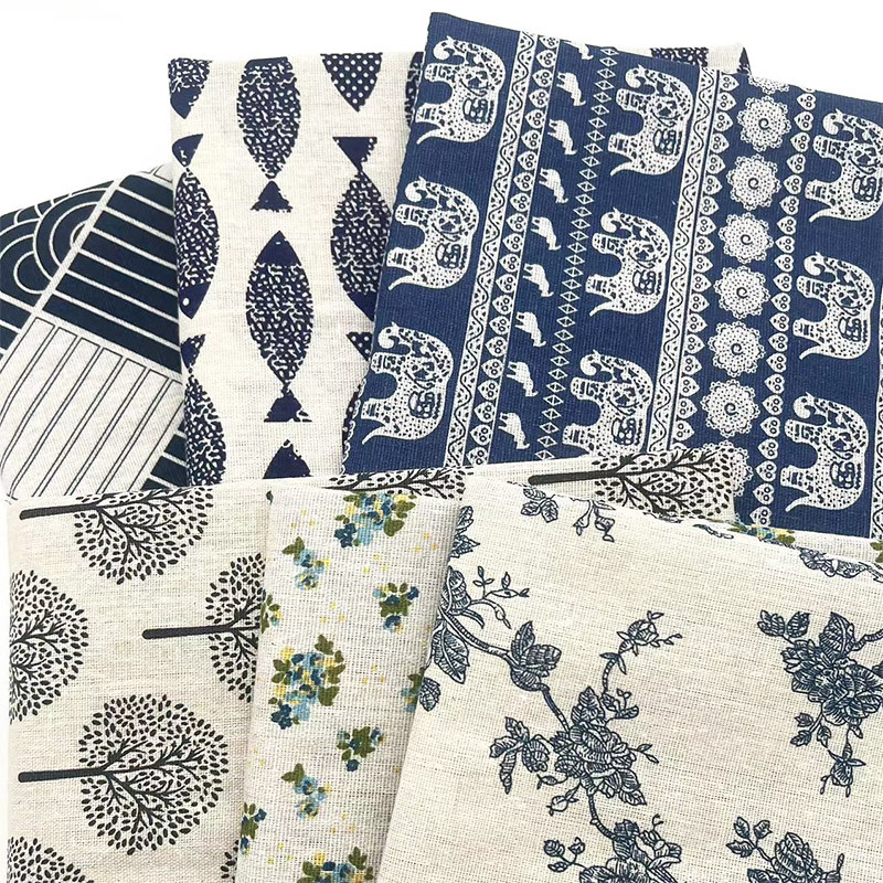빈티지 블루 플로럴 코튼 린넨 원단, 식탁보 소파 커버 - Linen Table Runner 리뷰 및 가격