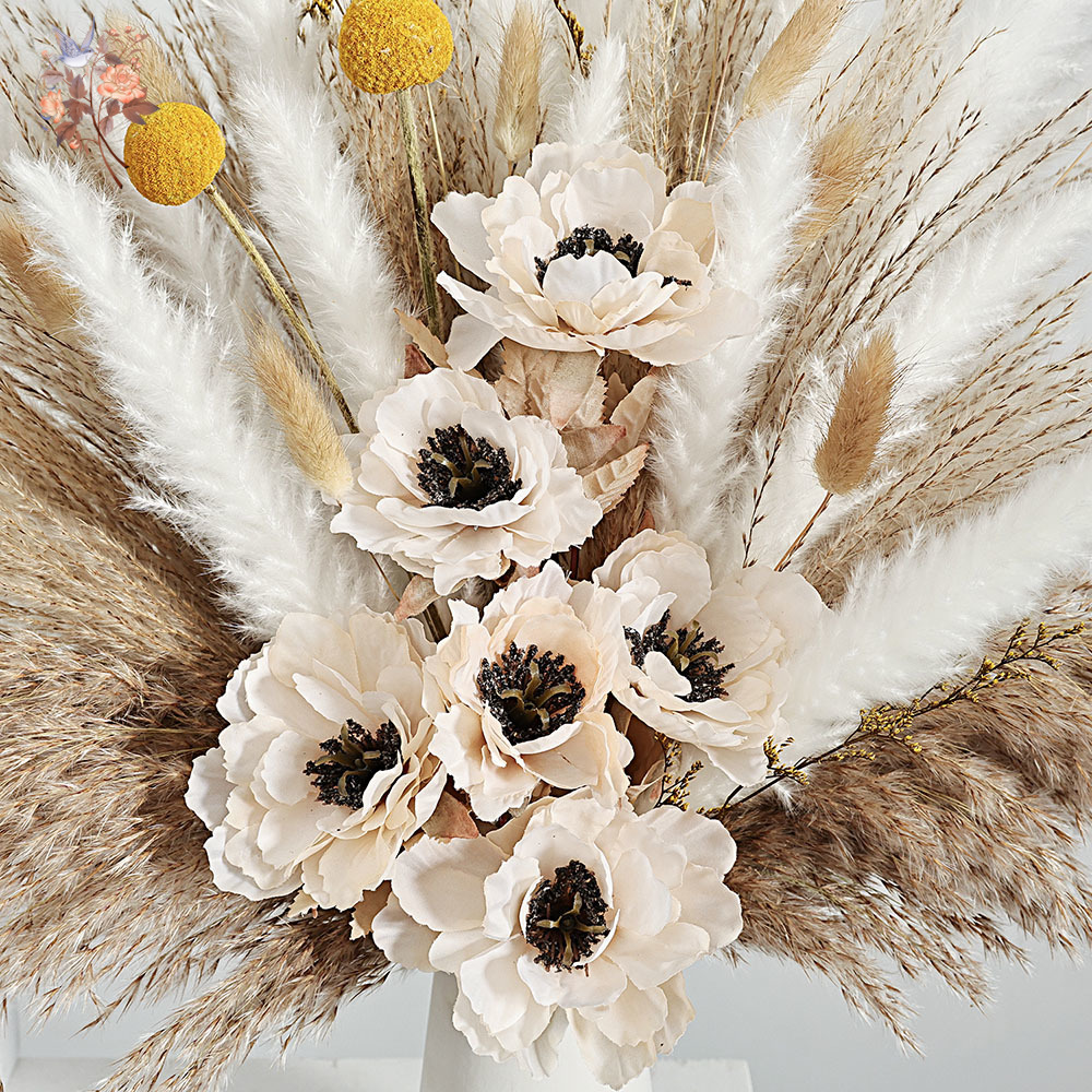 55Pcs 인공 꽃 꽃다발 푹신한 팜파스 잔디 믹스 가 - Pampas Grass Decor 리뷰 및 가격
