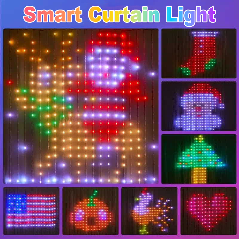 1/2PCS 400LED 스마트 커튼 라이트 크리스마스 - Home Decor Free App 리뷰 및 가격