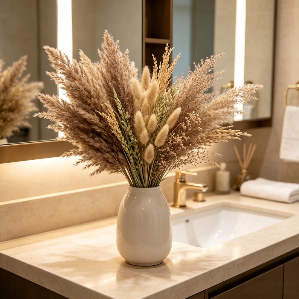 1. 다양한 종류의 말린 꽃으로 만든 꽃다발, 팜파스  - Pampas Grass Decor 리뷰 및 가격