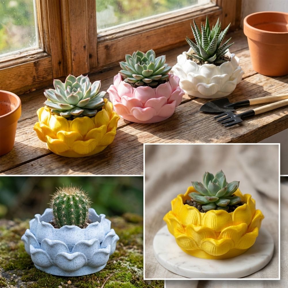연꽃 모양 다육 식물 화분 3D 프린팅 플라스틱 묘목  - Rattan Plant Basket 리뷰 및 가격